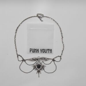 Silver Necklace with Black Accent